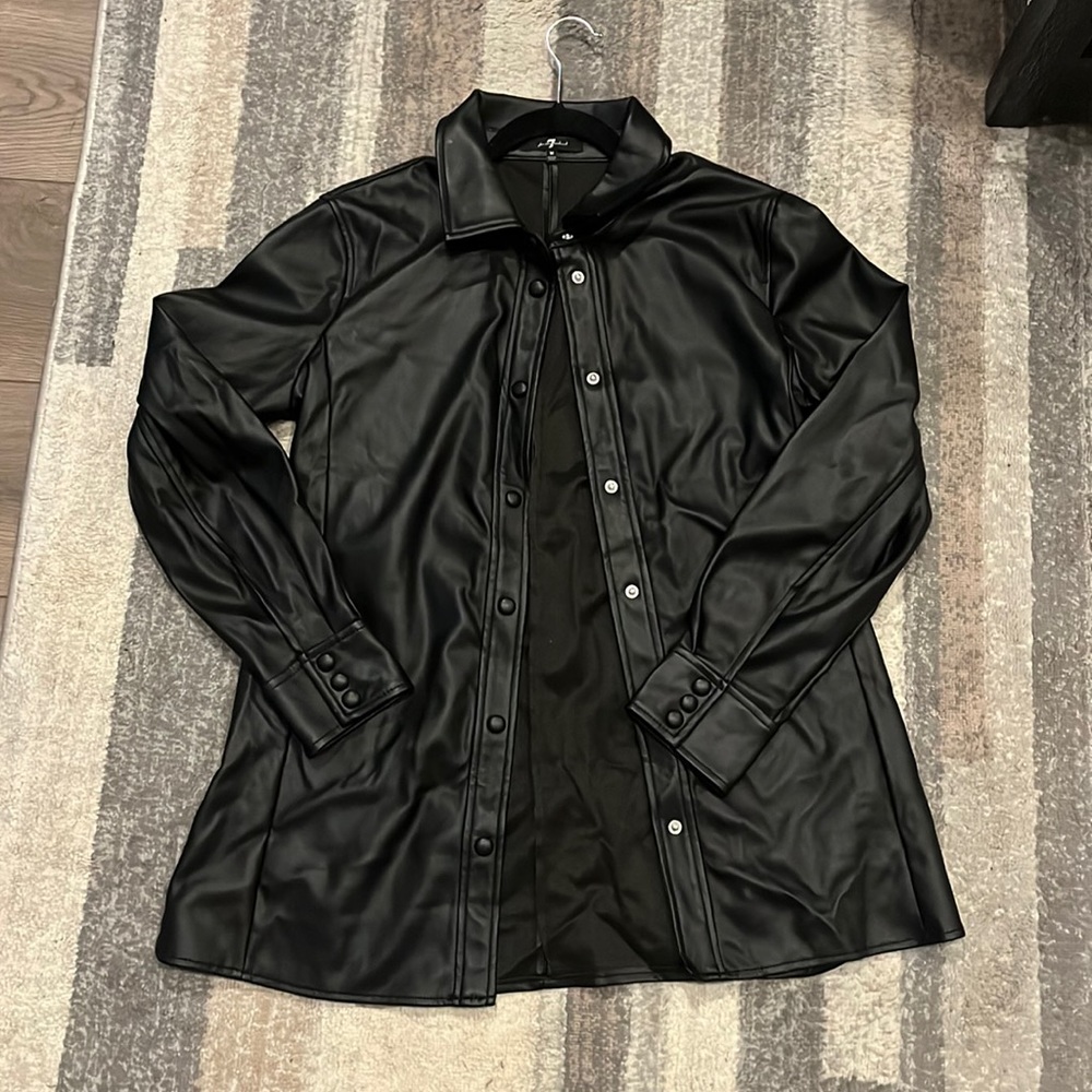7 For All Mankind Faux Leather Shacket